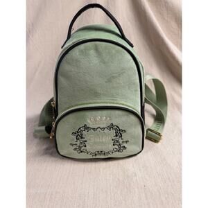 Juicy Couture Velour Mini Backpack Mint Green Embroidered Logo Rhinestones